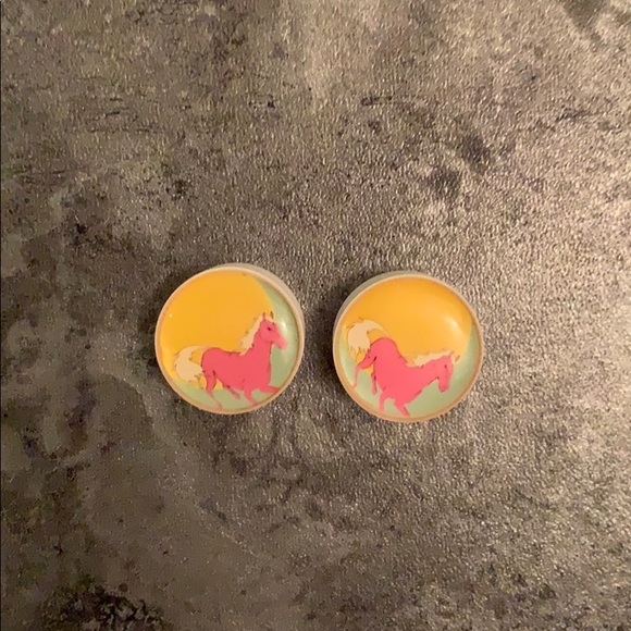 BMA Pink Horse Gauges Plug Earrings 7/8 - Picture 2 of 4